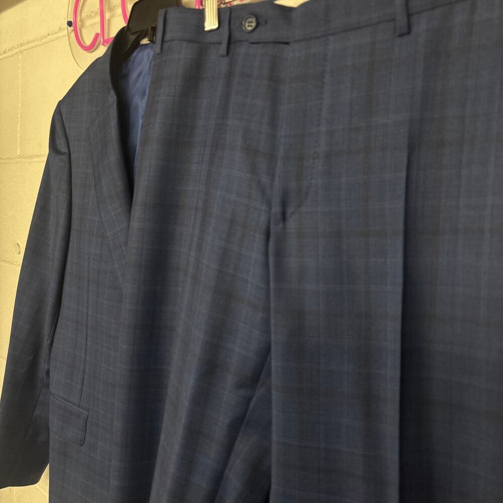 NEW 2 PC SUIT $1995 Canali Sz 38 EU 48 blue check plaid print sport coat blazer - Picture 13 of 13